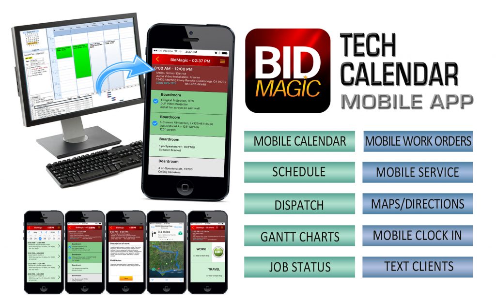 Calendarandiphoneappwide6-1024x622 BidMagic Software Tech Calendar wins Best Sales and Installation Aid at EHX